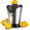 VEVOR Commercial Orange Juicer Machine, 120W Automatic Juice Extractor, Stainless Steel Orange Squeezer for 20 Oranges Per Minute, with Pull-Out Filter Box, PC Cover, 2 Peel Collecting Buckets(Black+Silver)