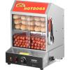 VEVOR Hot Dog Steamer, 28.5QT, 2-Tier Hot Dog Hut Steamer, 86℉~185℉ Temperature Control, Electric Bun Warmer with Tempered Glass Slide Doors Partition Plate Tong, Stainless Steel, for Hot Dogs & Buns