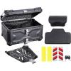 VEVOR Motorcycle Top Case 65L, Universal Aluminum Alloy Motorbike Tail Box with Leather Lining, Waterproof Detachable Motorcycle Top Box with Lock & Back Cushion, Fit for 99% of Motorcycle Frames(65 L)