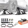 VEVOR Portable Car Lift – 5,000 LBS Capacity, Extended-Length Plates, 25.6″ Max. Height, Heavy-Duty Carbon Steel Truck Lift with 120V Power Unit(5000 lbs- Pneumatic version)
