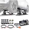 VEVOR Portable Car Lift – 7,000 LBS Capacity, 26.8″ Max. Height, Heavy-Duty Carbon Steel Truck Lift with 120V Power Unit(9000 lbs)