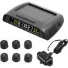 VEVOR RV Tire Pressure Monitoring System, 7.3-116 PSI Trailer TPMS 6 Tire with 6 Sensors, 5 Alarm Modes, Waterproof TPMS Sensors Set Solar Charge, and Real-time Display, Signal Booster(solar power and USB)