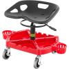 VEVOR Rolling Garage Stool, 300LBS Capacity, Adjustable Height from 18 in to 23 in, 360-degree Swivel Wheels (4″), Large Tool Tray with Two Bottle Holder, for Workshop, Auto Repair Shop, Red(Red)