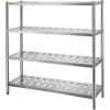 VEVOR Storage Shelf, 5-Tier Storage Shelving Unit, Stainless Steel Garage Shelf, Heavy Duty Storage Shelving, 1650 Lbs Total Capacity with Adjustable Height(4Tier 59x18x61″)