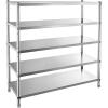 VEVOR Storage Shelf, 5-Tier Storage Shelving Unit, Stainless Steel Garage Shelf, Heavy Duty Storage Shelving, 1650 Lbs Total Capacity with Adjustable Height(5Tier 48×18.5×72″)
