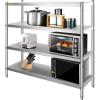 VEVOR Storage Shelf, 5-Tier Storage Shelving Unit, Stainless Steel Garage Shelf, Heavy Duty Storage Shelving, 1650 Lbs Total Capacity with Adjustable Height(4Tier 60×18.5×60″)