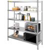 VEVOR Storage Shelf, 5-Tier Storage Shelving Unit, Stainless Steel Garage Shelf, Heavy Duty Storage Shelving, 1650 Lbs Total Capacity with Adjustable Height(5Tier 60×18.5×72″)