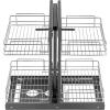 VEVOR Swing Left Blind Corner Cabinet, Pull Out Organizer for 36 inch Width Blind Cabinet, 2 Tier Height Adjustable Swing Tray, Soft Close Kitchen Cloud Blind Organizer, Left Open(2 Tier – Left & Right Open Compatible)