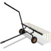 VEVOR Tow Behind Dethatcher, 60-inch Tow Dethatcher with 32 Steel Tines, 3-Point Lawn Dethatcher Rake with Attachments for Tractor, Landscape Rake for Garden, Farm, Grass(60″Tow Dethatcher)