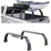 VEVOR Truck Rack, 19-34inch Extendable Truck Ladder Rack, 38.6″-43.6″ Adjustable Height, 250 lbs Capacity Steel Ladder Rack for Truck, Heavy Duty Truck Bed Rack for Kayak, Surfboard, Lumber, Ladder(Ladder rack with light)