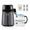 VEVOR Water Distiller, 4L/ 1.05 Gallon Pure Water Distilling for Home Countertop, 750W Distilled Water Maker, 304 Stainless Steel Interior Stiller Water Making Machine to Make Clean Water, Black(Grey)