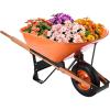 VEVOR Wheelbarrow Cart, 5 Cu. Ft. Load & 397 lbs Capacity, 2 Wheels Garden Dump Cart, Garden Wagon with Handle & 10″ Wide Track Wheels, Easy Loading Utility Yard Cart & Wagons for Outdoor Lawn Yard(6 Cu. Ft. Load & 330 lbs)