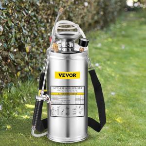 Happybuy 3 Gallon Stainless Steel Sprayer, 20″ Wand & 3FT Reinforced Hose, Hand Pump Sprayer with Pressure Gauge, Safety Valve & Adjustable Nozzle, Weed Sprayers for Lawn, Gardening & Sanitizing(2 Gallon)