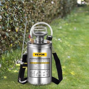 Happybuy 3 Gallon Stainless Steel Sprayer, 20″ Wand & 3FT Reinforced Hose, Hand Pump Sprayer with Pressure Gauge, Safety Valve & Adjustable Nozzle, Weed Sprayers for Lawn, Gardening & Sanitizing(1.5 Gallon)