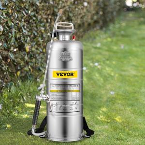 Happybuy 3 Gallon Stainless Steel Sprayer, 20″ Wand & 3FT Reinforced Hose, Hand Pump Sprayer with Pressure Gauge, Safety Valve & Adjustable Nozzle, Weed Sprayers for Lawn, Gardening & Sanitizing(3.5 Gallon)
