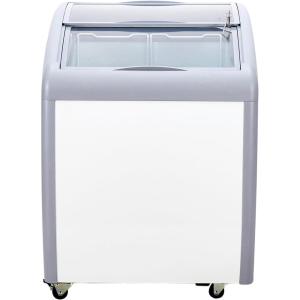 Happybuy 5.4 Cu.ft Commercial Ice Cream Display Case, Gelato Chest Freezer, Sliding Glass Doors, Locking Casters, 2 Wire Baskets, Mobile Deep Freezer, White
