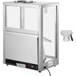 Happybuy Commercial Nacho Chip Warmer, 84.5QT Chip Warmer Machine with Heating Base and Warming Light, Stainless Steel Nacho Machine with Deflection Board, for Nacho Chips, Popcorn, Potato Chips