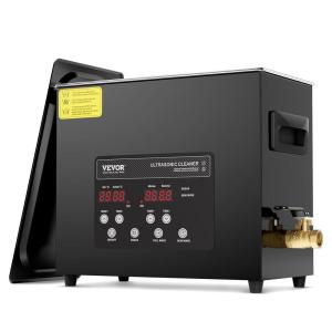 VEVOR 10L Ultra Sonic Cleaner, 240W Digital Ultrasonic Cleaning Machine with Gentle Mode & Upgraded Degassing, 40kHz Industrial Ultrasound Cleaner with Heater & Timer for Retainer, Jewelry, Tools(6L)