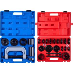 VEVOR 10pcs Ball Joint Press & 24pcs Wheel Bearing Race and Seal Driver Set with 13 Bushings, C-Frame and Sleeves, 2 in 1 Bearing Press Kit, Heavy Duty Removal Installation Set(Ball Joint Press&Bearing Press)