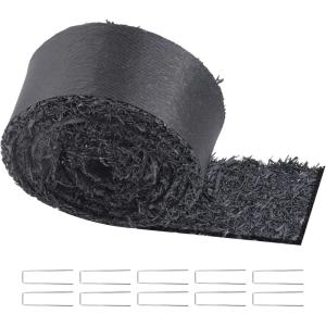 VEVOR 2-Pack Recycled Rubber Mulch Mat 120 x 4.5 in,Permanent Rubber Mulch for Landscaping, Black Mulch Garden Edging Border for Plants,Vegetables & Flower Garden Barrier(120 x 4.5 in)