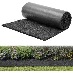 VEVOR 2-Pack Recycled Rubber Mulch Mat 120 x 4.5 in,Permanent Rubber Mulch for Landscaping, Black Mulch Garden Edging Border for Plants,Vegetables & Flower Garden Barrier(96 x 24 in)