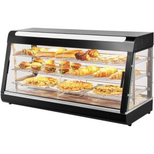 VEVOR 3-Tier Commercial Food Warmer Display, 1200W Food Display Warmer with Light, Adjustable Shelf and Temperature Display, 86℉~185℉ Steam Heating, 111L for Hamburger, Pizza, Bread, Fried Chicken(SC-CJ-603)