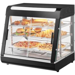 VEVOR 3-Tier Commercial Food Warmer Display, 1200W Food Display Warmer with Light, Adjustable Shelf and Temperature Display, 86℉~185℉ Steam Heating, 111L for Hamburger, Pizza, Bread, Fried Chicken(SC-CJ-601)