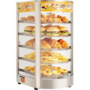 VEVOR 3-Tier Commercial Food Warmer Display, 800W Food Display Warmer with Light to Enhance Food Display, 86℉~185℉ Temperature Control, 90L Large Capacity for Hamburger, Pizza, Bread, Fried Chicken(5-Tier-63Qt)