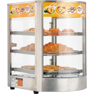 VEVOR 3-Tier Commercial Food Warmer Display, 800W Food Display Warmer with Light to Enhance Food Display, 86℉~185℉ Temperature Control, 90L Large Capacity for Hamburger, Pizza, Bread, Fried Chicken(3-Tier-42Qt)