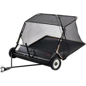 VEVOR 52 Inch Lawn Sweeper Tow Behind, 26 cu.ft. Large Pull Behind Grass Sweeper, Heavy Duty Leaf & Grass Collector with Dumping Rope Design, Adjustable Sweeping Height for Picking Up Debris & Grass