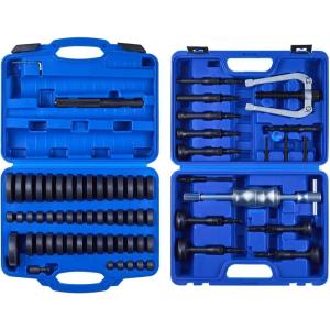 VEVOR 52pcs Custom Bushing Bearing And Seal Driver Set & 16pcs Slide Hammer Puller Set, 2 in 1 Bushing Bearing Driver Press Kit, Heavy Duty Removal Puller Installation Set with 49 Bushings, 10 Collets(slide hammer puller/bearing race driver)
