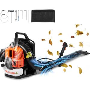 VEVOR 63CC Backpack Leaf Blower Gas Powered, 1.89L Tank, Delivers 1110CFM & 220MPH, Perfect for Garden Maintenance, Clearing Leaves & Snow(63CC Backpack)