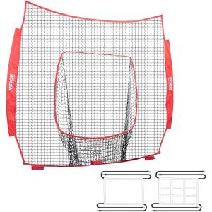 VEVOR 7x7ft Baseball Softball Practice Net, Portable Baseball Training Net for Hitting Batting Catching Pitching, Backstop Baseball Equipment Training Net(Net Only(No Frame))
