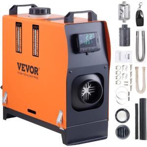 VEVOR 8KW Diesel Heater All in One, DC12-24V, Fast Heating Diesel Air Heater with Remote Control and Color Digital Display, Low Noise, Voice Announcement, for RV, Truck, Camper, Van, Boat and Trailer(Orange)