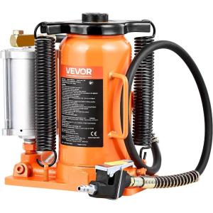 VEVOR Air Hydraulic Bottle Jack, 20 Ton/40000 LBS All Welded Bottle Jack, 10.4-19.7 inch Lifting Range, Manual Handle and Air Pump, for Car, Pickup, Truck, RV, Auto Repair, Industrial Engineering(20T Pneumatic Type)