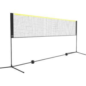 VEVOR Badminton Net, Height Adjustable Volleyball Net, Wide Foldable Pickleball Net, Portable Easy Setup Tennis Net Set with Poles, Stand and Carry Bag, for Kids Backyard Game Indoor Outdoor Use(14ft)