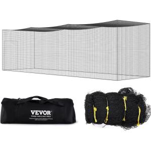 VEVOR Baseball Batting Netting 10/35/41/55/75 FT (NET ONLY) Professional Softball Baseball Batting Hitting Training Net,Heavy Duty Enclosed PE Practice Portable Pitching Cage Net with Door & Carry Bag(35FT)