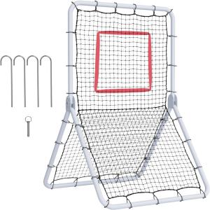 VEVOR Baseball and Softball Rebounder Net, PitchBack Baseball Pitching Nest, 3-Way Baseball, Softball Pitchback Net, Fielding Trainer, Bounce Back Net for Fielding/Throwing Practice(3.5X6 FT)