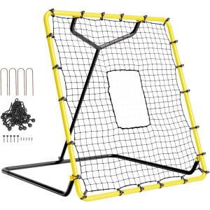 VEVOR Baseball and Softball Rebounder Net, PitchBack Baseball Pitching Nest, 3-Way Baseball, Softball Pitchback Net, Fielding Trainer, Bounce Back Net for Fielding/Throwing Practice(4X4.5 FT)