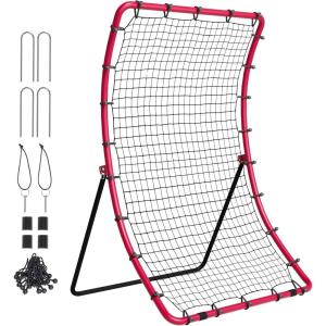 VEVOR Baseball and Softball Rebounder Net, PitchBack Baseball Pitching Net, Volleyball Pitch Return Trainer Rebound Net with Pitching Target, All Angle Fielding Rebound Net for Grounders Pop Flies(4X5.5FT)