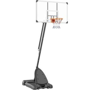 VEVOR Basketball Hoop 44 48 50 54 Inchs, 4.4-10 FT Height Adjustable Basketball Portable Hoop & Goal, Basketballs Hoop Outdoor, PC Backboard for Kids, Adults, Basketball Court, Schools, Parks(54″)