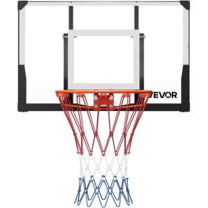 VEVOR Basketball Hoop 44 48 50 54 Inchs, 4.4-10 FT Height Adjustable Basketball Portable Hoop & Goal, Basketballs Hoop Outdoor, PC Backboard for Kids, Adults, Basketball Court, Schools, Parks(44″ Backboard)