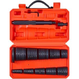 VEVOR Bearing Press Kit, 52 Pcs Bearing Race and Seal Driver Set with 49 Bushings and Handle Shaft, Bushing Driver Tool Set, Heavy Duty Carbon Steel Removal Installation Tool Kit(52pcs)