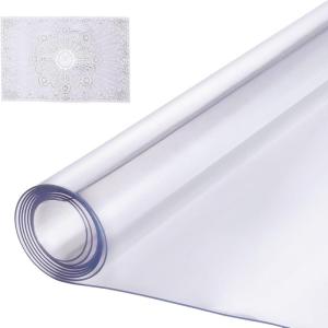 VEVOR Clear Table Cover Protector, 48 inch/1230 mm Round Table Cover, 1.5 mm Thick PVC Plastic Tablecloth, Waterproof Desktop Protector for Writing Desk, Coffee Table, Dining Room Table(60″ x 30″ (Rectangular))