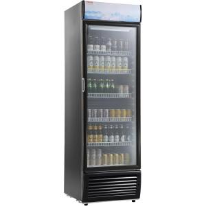 VEVOR Commercial Merchandiser Refrigerator, 11.47 CU.FT Glass Door Display Refrigerator, Upright Beverage Refrigerator Cooler Merchandiser with 4 Adjustable Shelves, Casters, Soft LED Light, Black(14.8 cu.ft.)