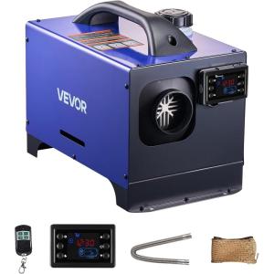 VEVOR Diesel Heater, 8KW, DC 12V/24V, All in One Portable Diesel Air Heater with Remote Control and LCD Display, Fast Heating Low Noise, 1.3 Gal Fuel Tank for Vehicles, RVs, Vans, Tractors and Trucks(All in one-W)