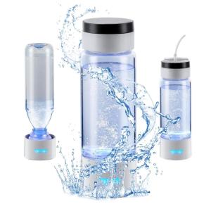 VEVOR Hydrogen Water Bottle, Hydrogen Water Bottle Generator up to 2000 ppb, 380ml Portable Hydrogen Water Machine, SPE Technology hydrogen water generator with Nasal Inhalation Tube and Self-Cleaning