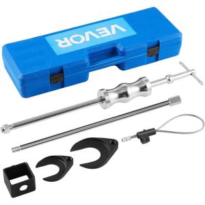 VEVOR Inner CV Axle Puller Tool Set with 5/8 in-18 Slide Hammer & 2-Inch 2.5-Inch CV Joint Fork Adapter, Inner CV Joint Removal Tool Kit, Heavy Duty Front Wheel Drive Axle Puller Slide Hammer Set