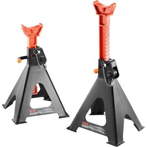 VEVOR Jack Stands, 3 Ton (6,000 lbs) Capacity Car Jack Stands Double Locking, 10.8-16.3 inch Adjustable Height, for Lifting SUV, Pickup Truck, Car and UTV/ATV, Red, 1 Pair(6T 2-Locking)