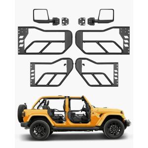 VEVOR Jeep Tube Doors, 4-Door, Adventure Style Jeep Tubular Door with DOT Certified Rear View Mirrors, Jeep Doors with Rear Mirrors for 2018-2026 Jeep Wrangler JL & 2020-2026 Jeep Gladiator JT